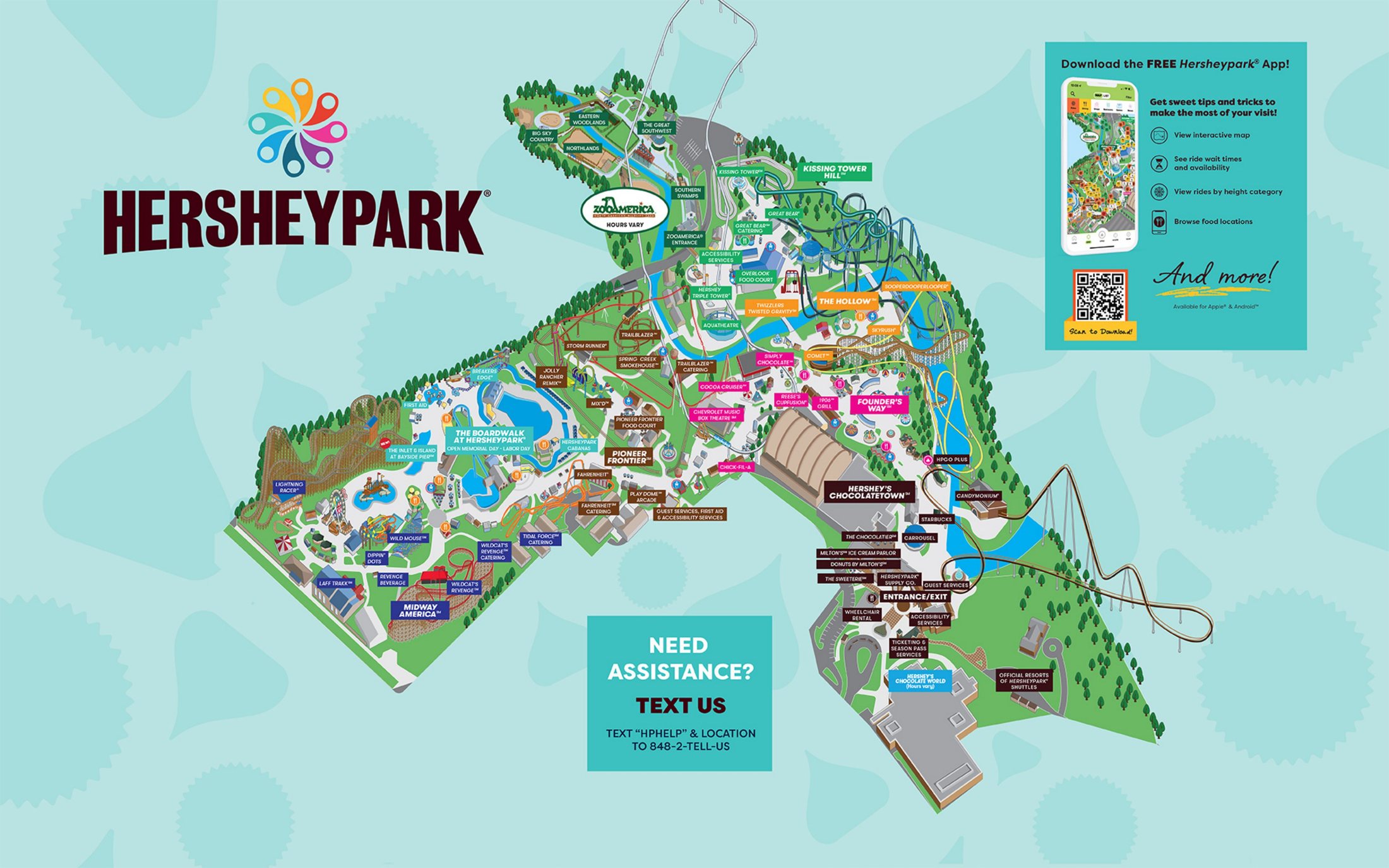 Hersheypark official park map
