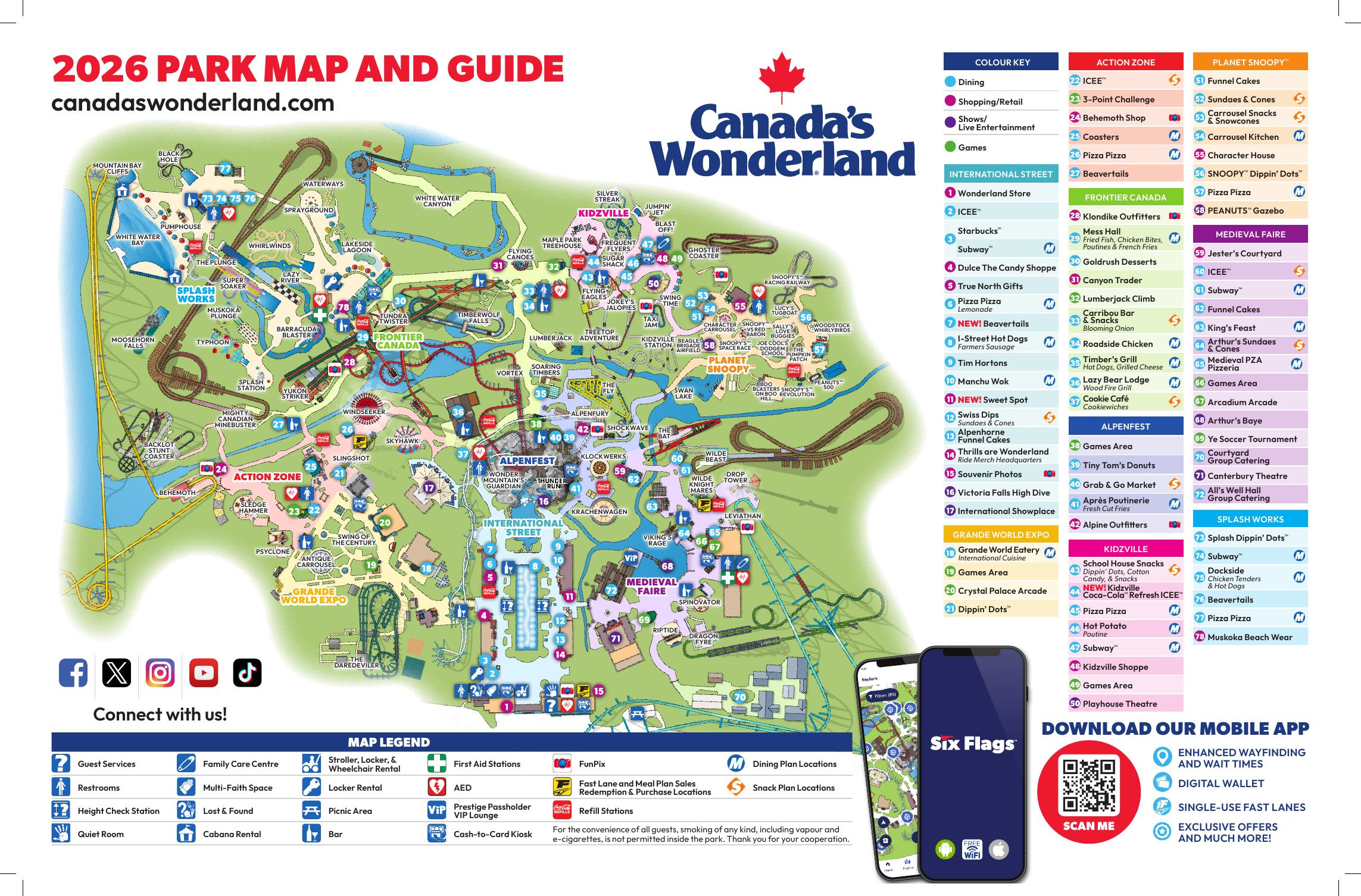 Canada's Wonderland official park map