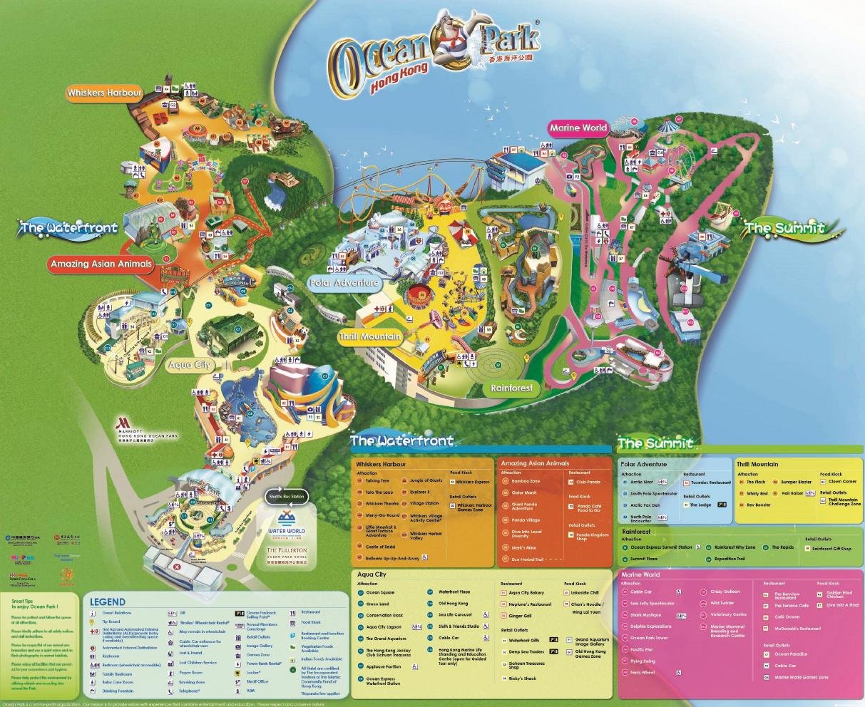 Ocean Park Hong Kong official park map