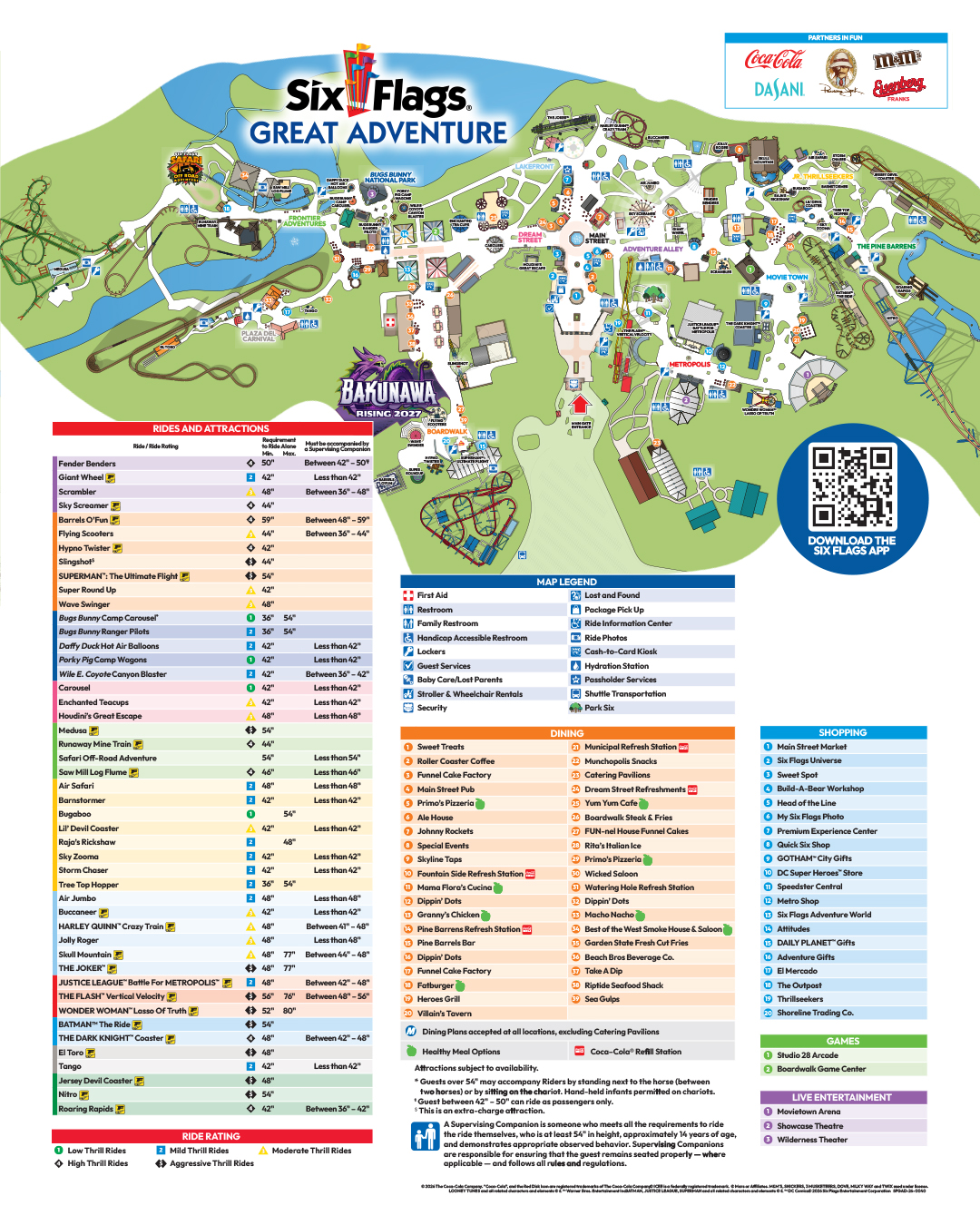 Six Flags Great Adventure official park map