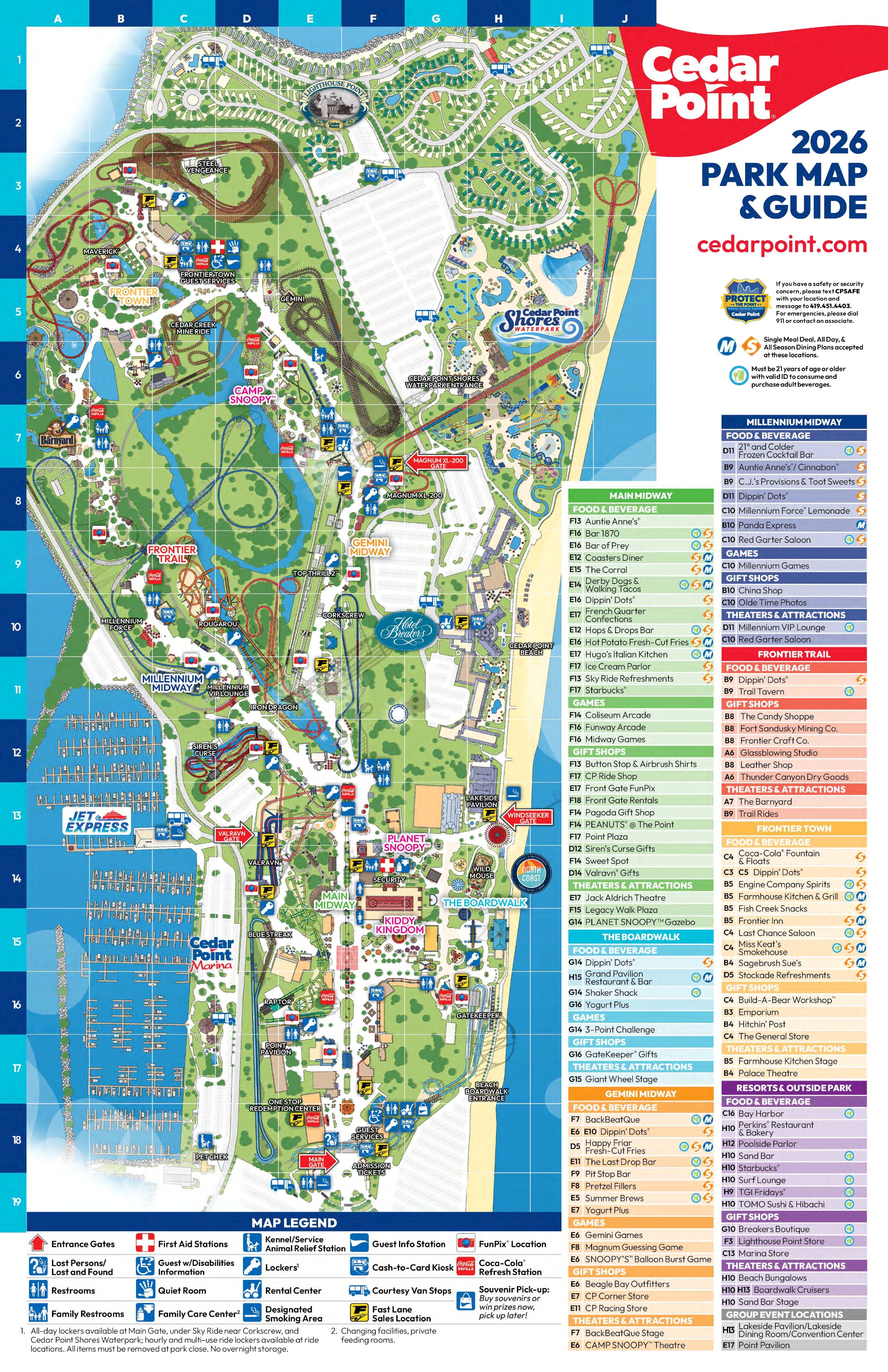 Cedar Point official park map