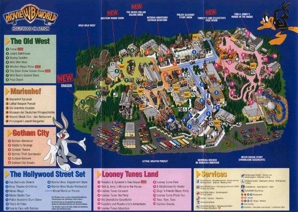 Warner Bros. Movie World official park map
