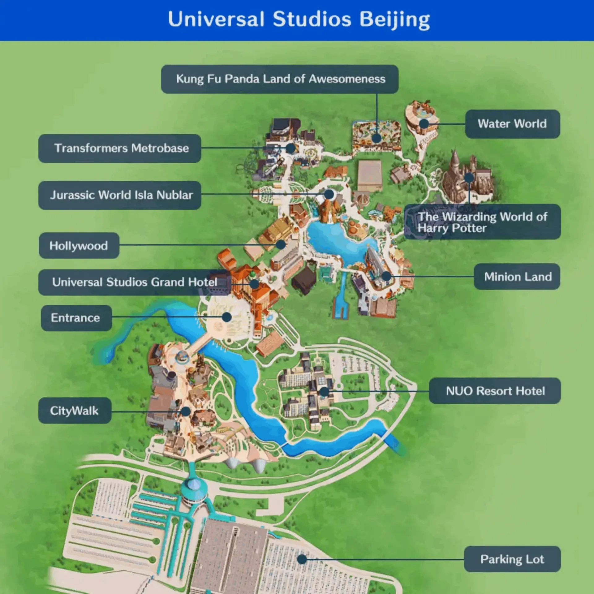 Universal Studios Beijing official park map