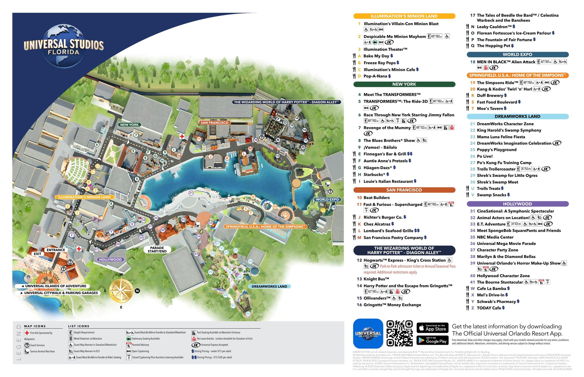 Universal Studios Florida official park map