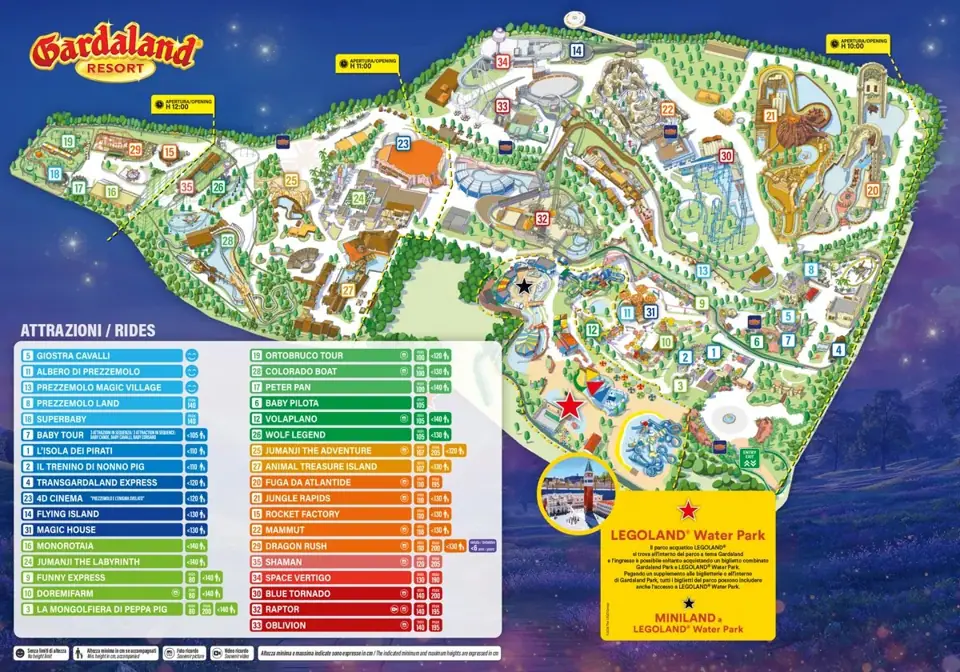 Gardaland official park map