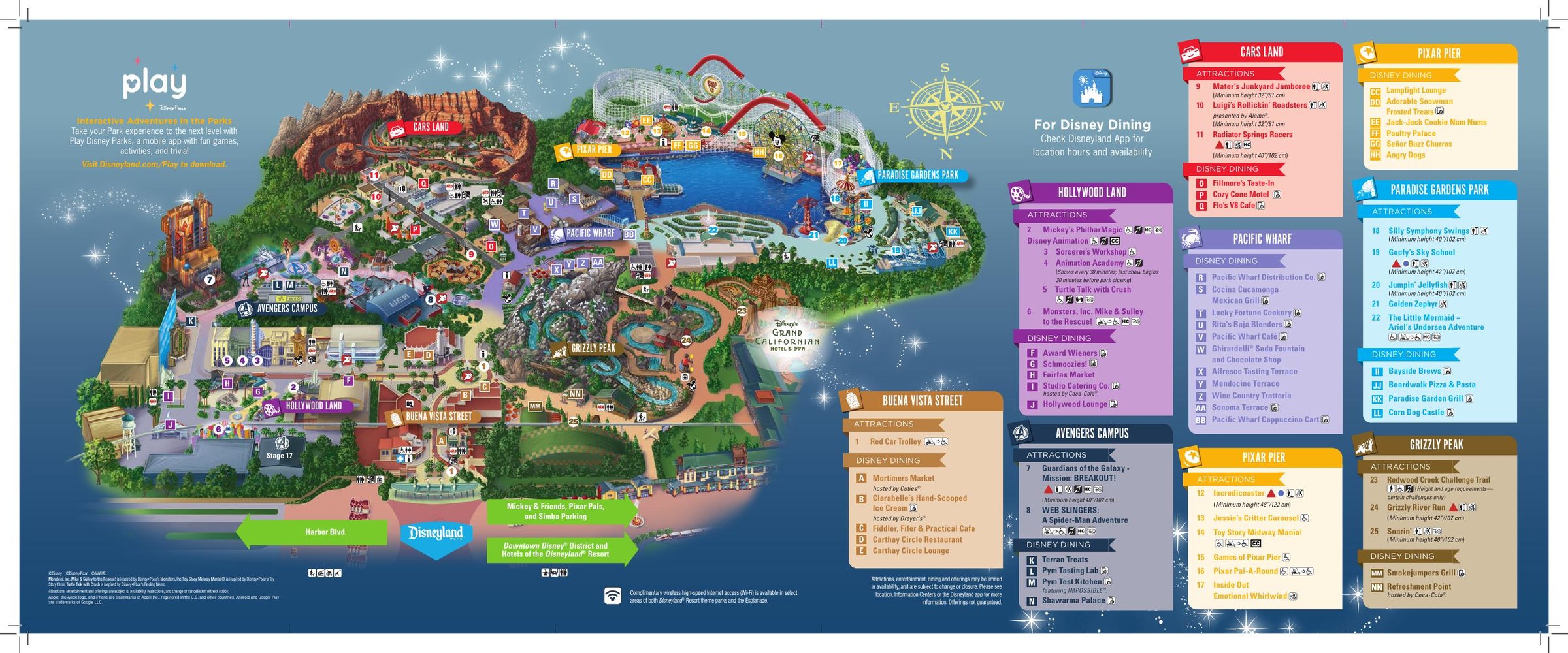 Disney California Adventure official park map