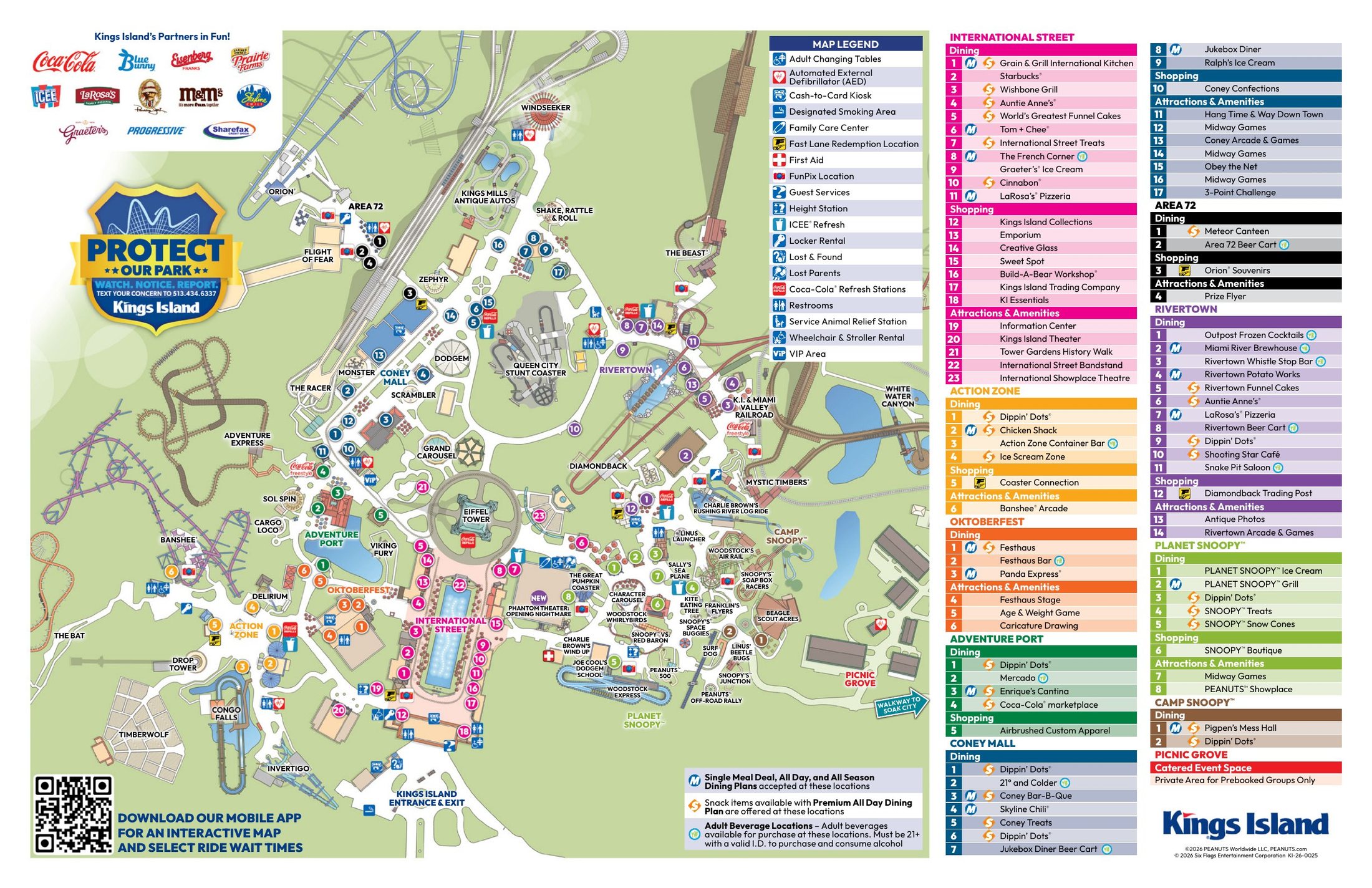 Kings Island official park map