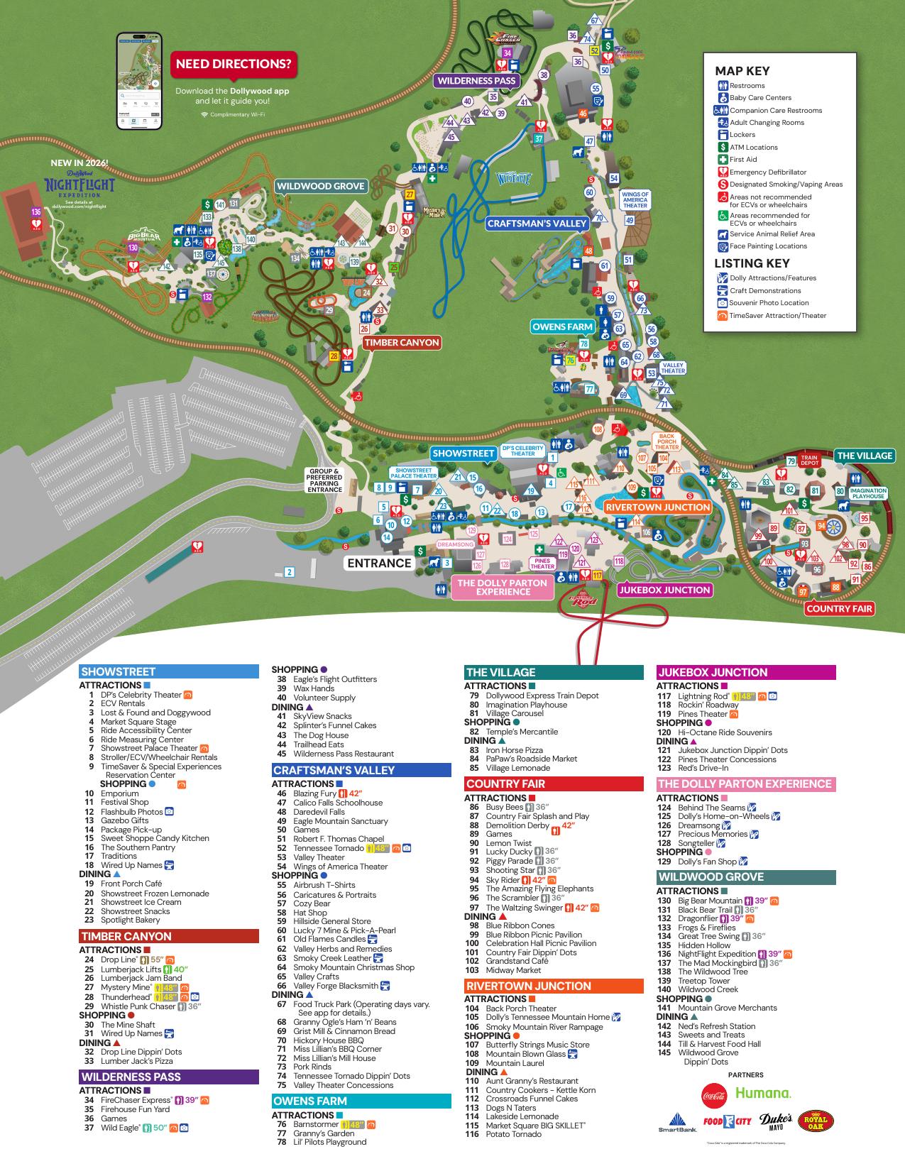 Dollywood official park map