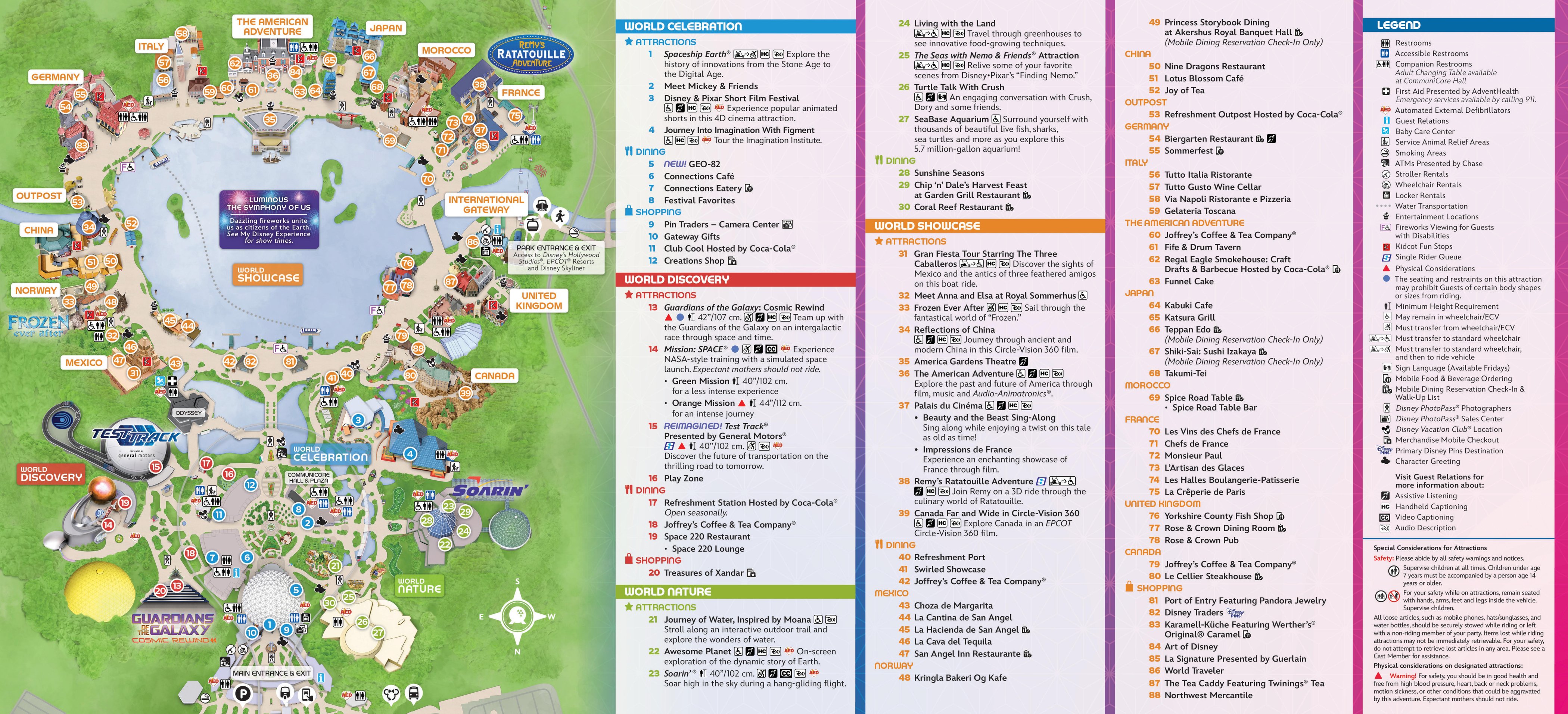 EPCOT official park map