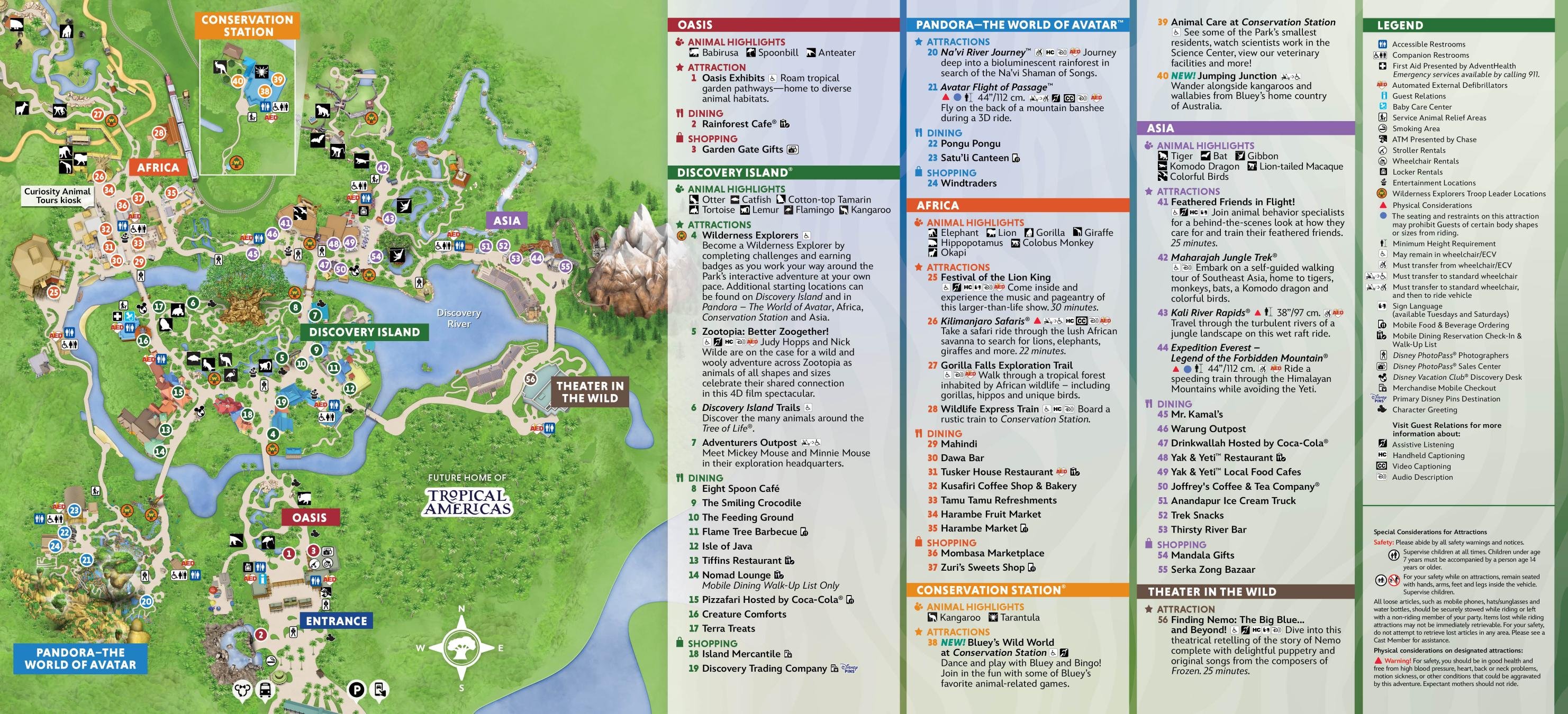 Disney's Animal Kingdom official park map