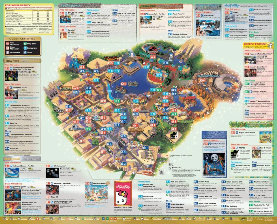 Universal Studios Japan official park map