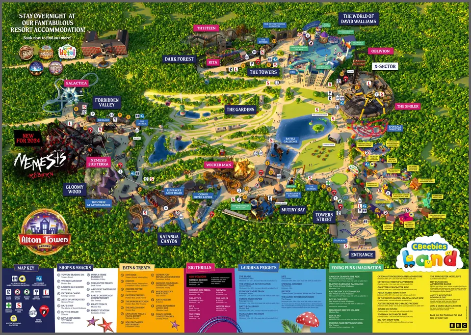 Alton Towers official park map
