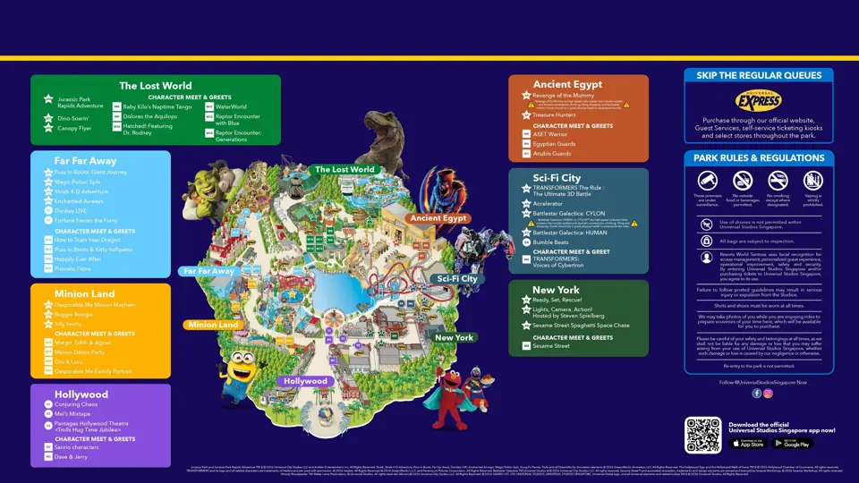 Universal Studios Singapore official park map