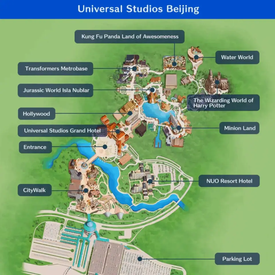 Universal Studios Beijing official park map