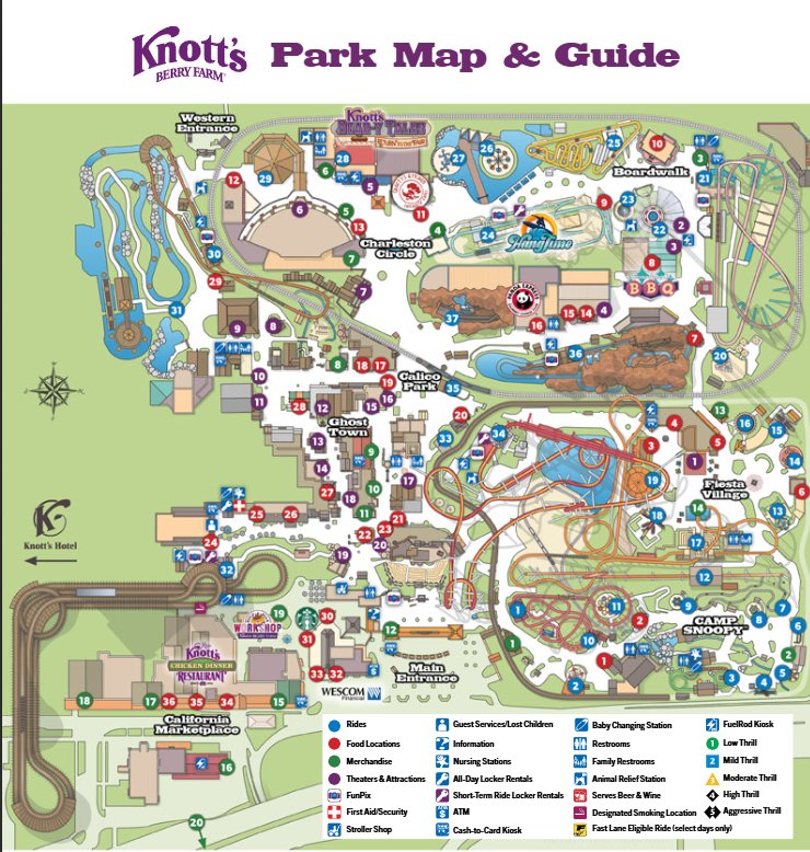 Knott's Berry Farm official park map