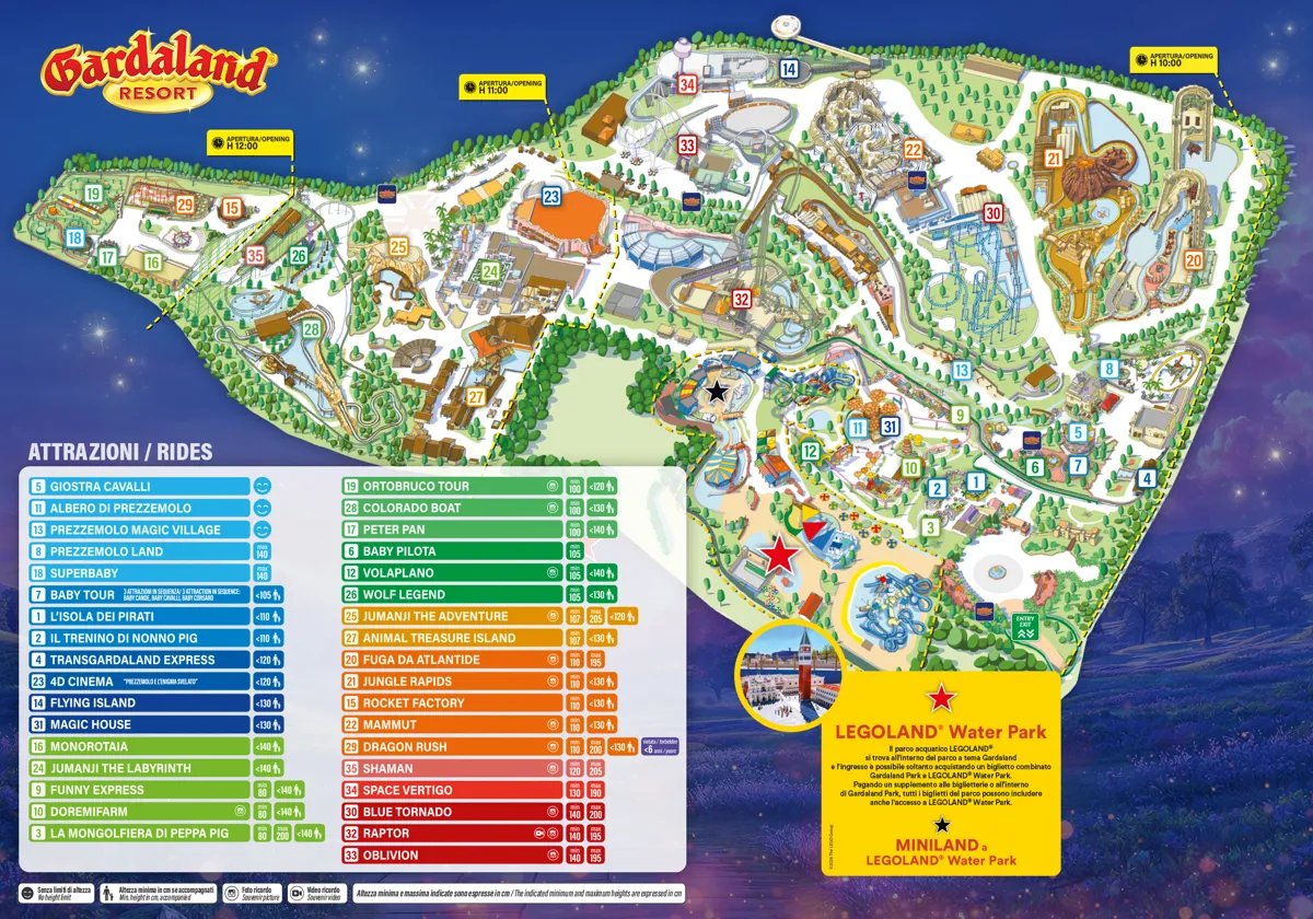 Gardaland official park map