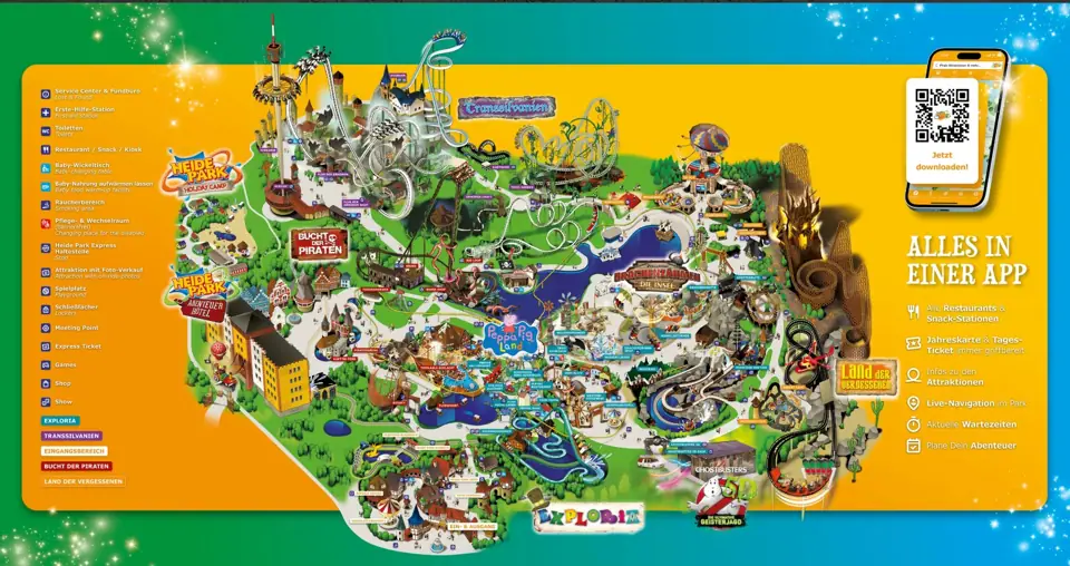 Heide Park Resort official park map