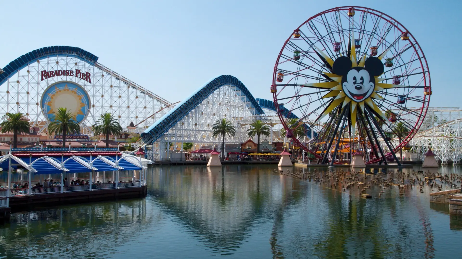 Incredicoaster and the Pixar Pal-A-Round over Paradise Bay — Disney California Adventure in Anaheim, California