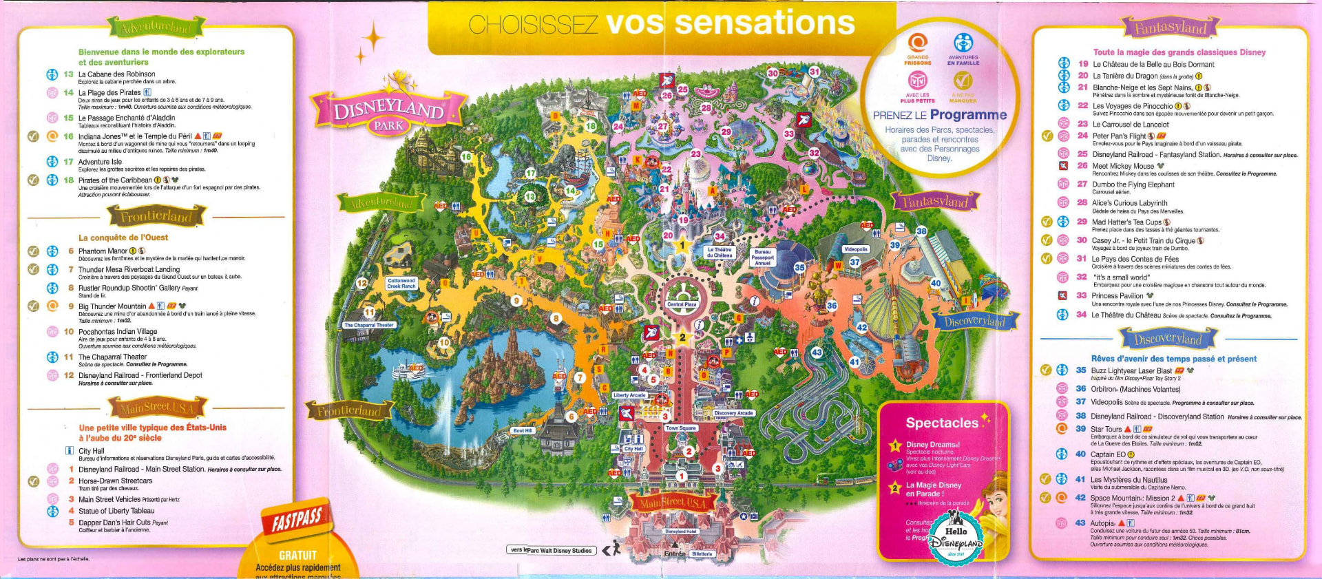 Disneyland Park (Paris) official park map