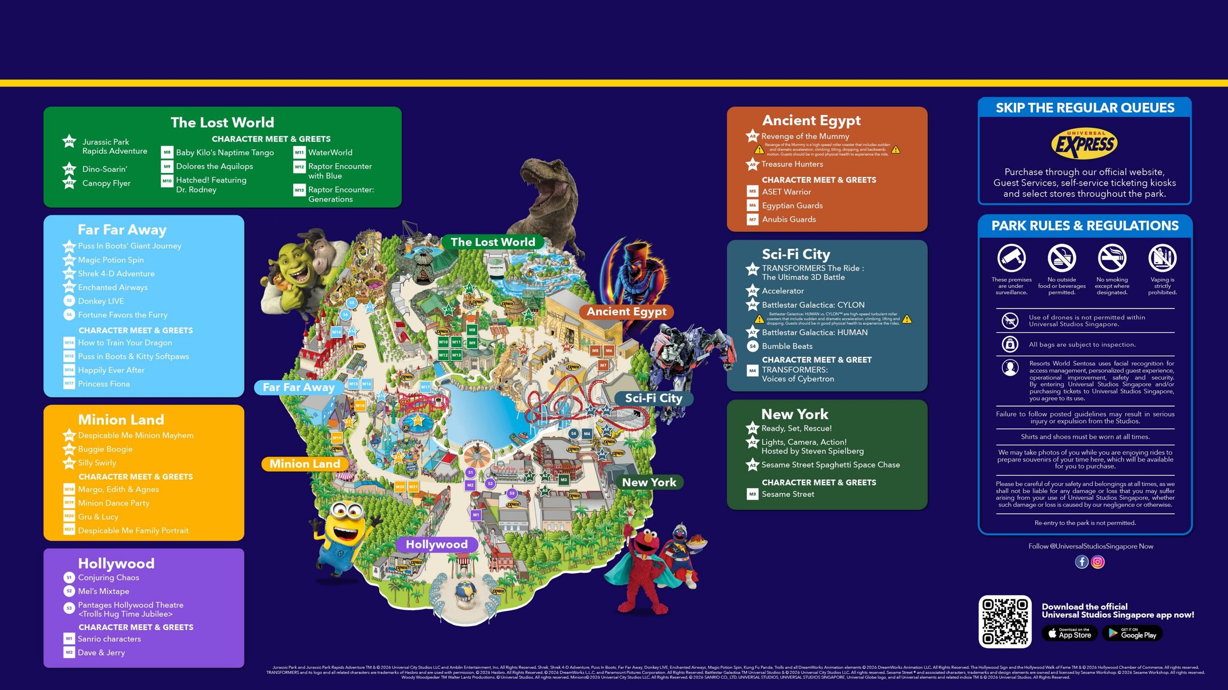 Universal Studios Singapore official park map