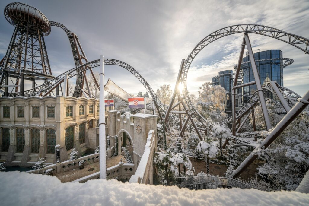 Europa-Park coasters in winter