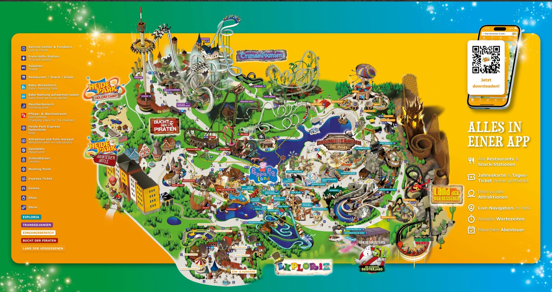 Heide Park Resort official park map