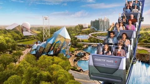 Objectif Mars Coaster Soaring Over Futuroscope