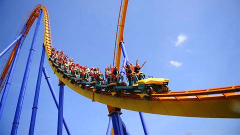 Thrill Seekers on Behemoth Roller Coaster — Canada's Wonderland in Vaughan, Ontario