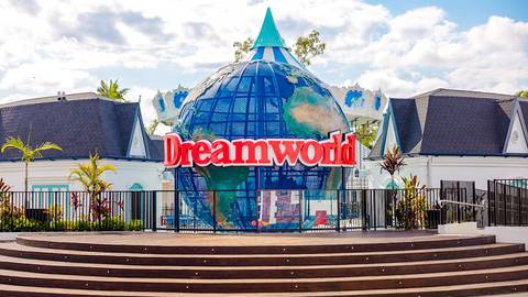 Iconic Dreamworld Globe at the Main Entrance