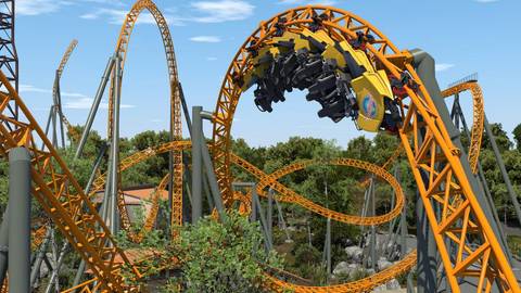 Render of Jungle Rush Coaster at Dreamworld