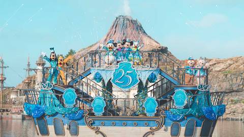 Harbor Greeting Show in Front of Mount Prometheus — Tokyo DisneySea in Urayasu, Chiba