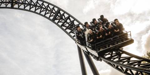 Riders Braving SAW - The Ride — Thorpe Park in Chertsey, Surrey