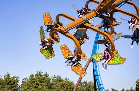 Riders Taking Flight on Pixarus in Avalon — Toverland in Sevenum, Limburg