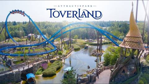 Fēnix Wing Coaster Soaring Over Avalon — Toverland in Sevenum, Limburg