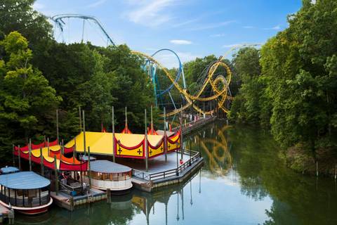 Rhine River Cruise Dock and Loch Ness Monster — Busch Gardens Williamsburg in Williamsburg, Virginia