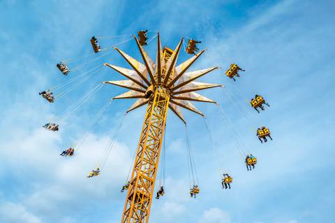 Riders Soaring on La Tour de Numérobis — Parc Astérix in Plailly, Oise