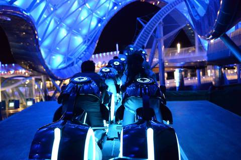 Riding TRON Lightcycle / Run at Night — Magic Kingdom in Bay Lake, Florida