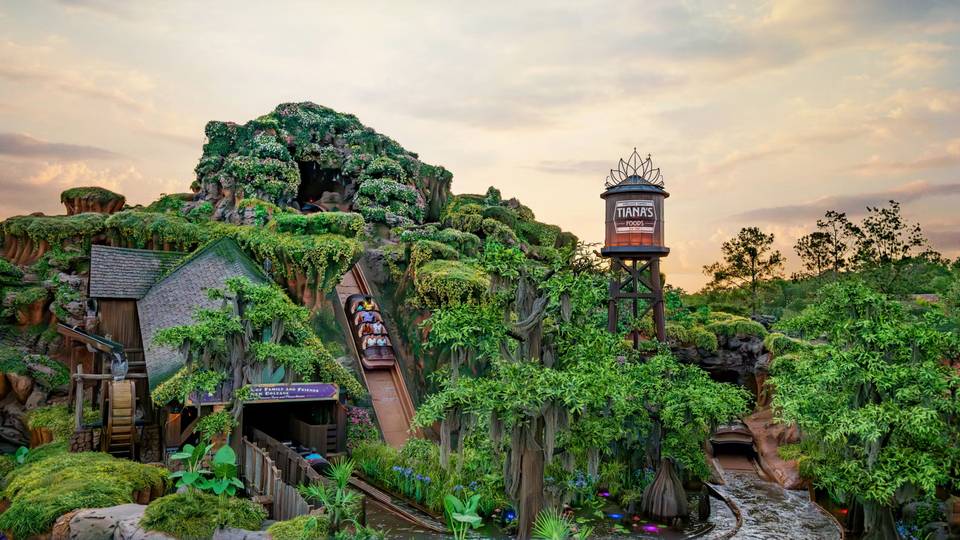 Tiana's Bayou Adventure water ride at Magic Kingdom