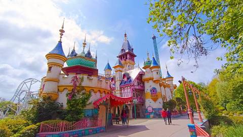 Whimsical Castle Facade at Plopsaland De Panne