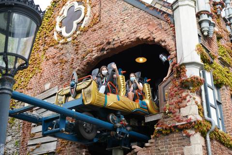 Riders Launching on Anubis The Ride — Plopsaland De Panne in De Panne
