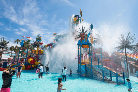 Giant Bucket Splash at Jumbo Seawater Pool — Nagashima Spa Land in Kuwana, Mie
