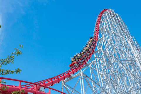 Riders Plunging Down Steel Dragon 2000 — Nagashima Spa Land in Kuwana, Mie