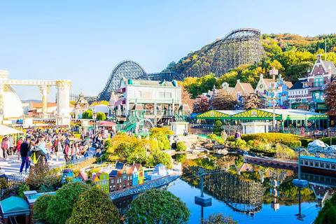 T Express Wooden Coaster Over Holland Village — Everland in Yongin, Gyeonggi