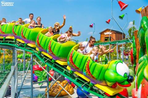 Family Fun on the Frutti Loop Coaster — Energylandia in Zator