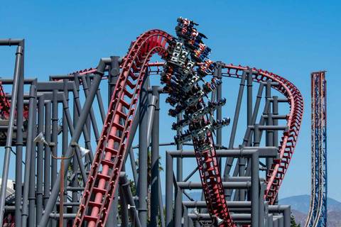 Riders Twisting on X2 Fourth-Dimension Roller Coaster — Six Flags Magic Mountain in Valencia, California