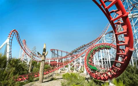 Viper Roller Coaster Inversions at Magic Mountain — Six Flags Magic Mountain in Valencia, California