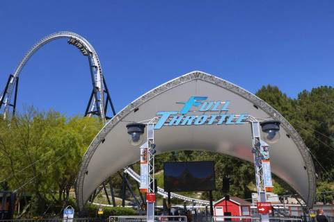 Full Throttle Entrance and Inversion Loop — Six Flags Magic Mountain in Valencia, California