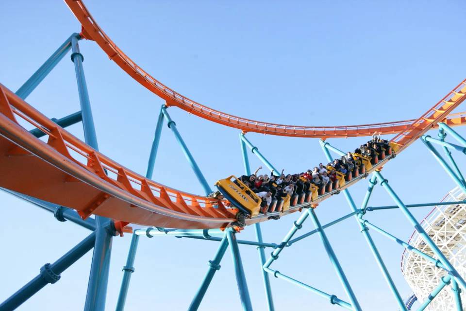 Goliath roller coaster at Six Flags Magic Mountain