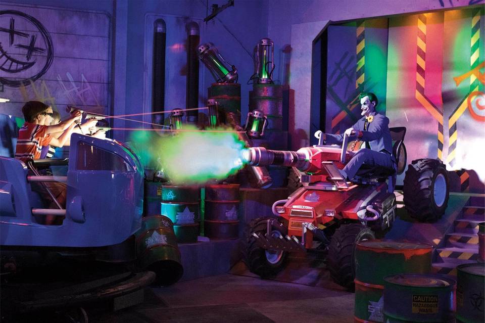 Justice League: Battle for Metropolis dark ride at Six Flags Magic Mountain