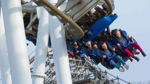Riders Experiencing Inversions on MP-Xpress — Movie Park Germany in Bottrop